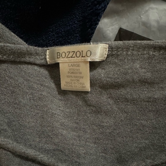 BOZZOLO Loose Crop Tee, Gray, Large - Picture 2 of 2